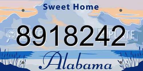 8918242 Alabama License Plate