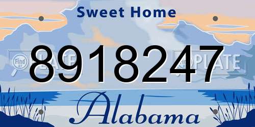 8918247 Alabama License Plate
