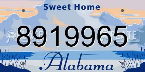 8919965 Alabama License Plate