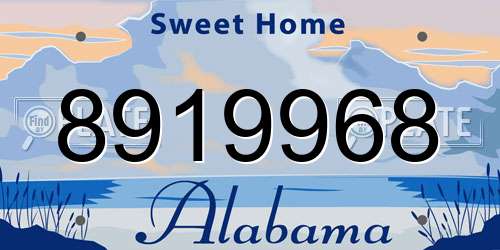 8919968 Alabama License Plate