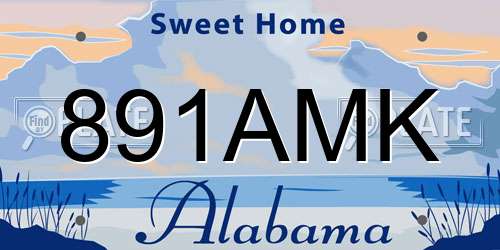 891AMK Alabama License Plate