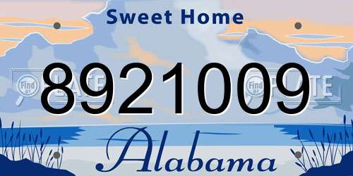 8921009 Alabama License Plate