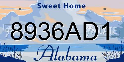 8936AD1 Alabama License Plate