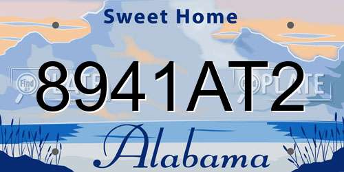 8941AT2 Alabama License Plate