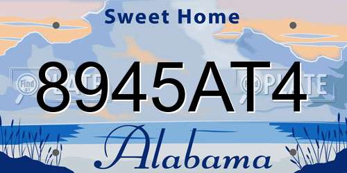 8945AT4 Alabama License Plate