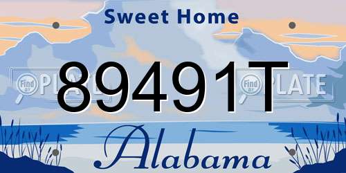 89491T Alabama License Plate