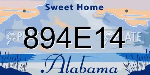 894E14 Alabama License Plate