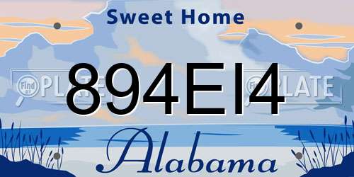 894EI4 Alabama License Plate