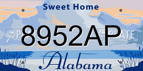 8952AP Alabama License Plate