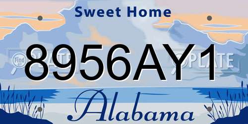 8956AY1 Alabama License Plate
