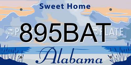 895BAT Alabama License Plate