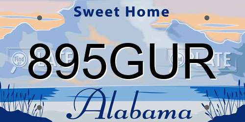 895GUR Alabama License Plate
