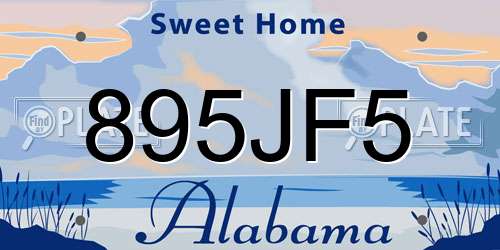 895JF5 Alabama License Plate