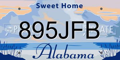 895JFB Alabama License Plate