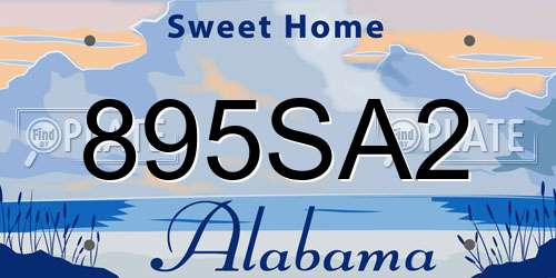 895SA2 Alabama License Plate
