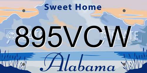 895VCW Alabama License Plate