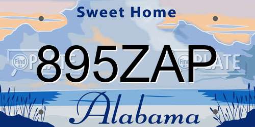 895ZAP Alabama License Plate