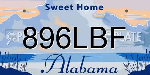 896LBF Alabama License Plate