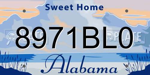 8971BL0 Alabama License Plate