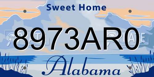 8973AR0 Alabama License Plate