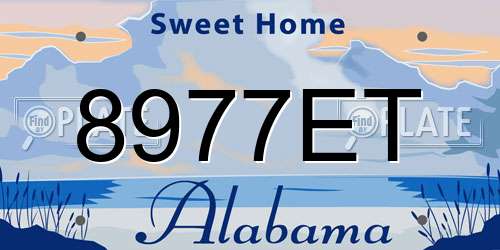 8977ET Alabama License Plate