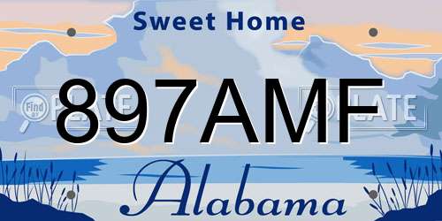 897AMF Alabama License Plate