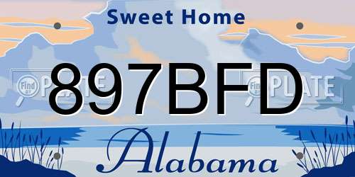 897BFD Alabama License Plate
