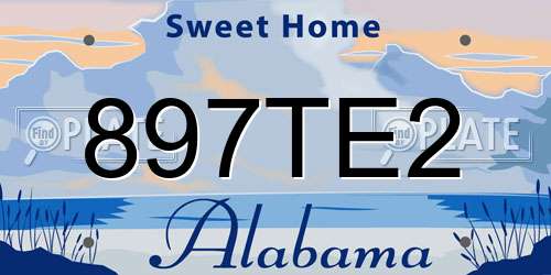 897TE2 Alabama License Plate