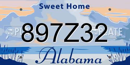897Z32 Alabama License Plate