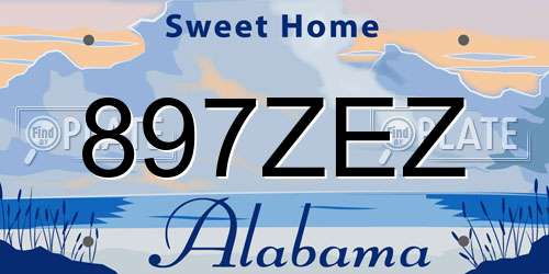 897ZEZ Alabama License Plate