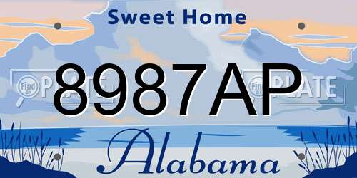 8987AP Alabama License Plate