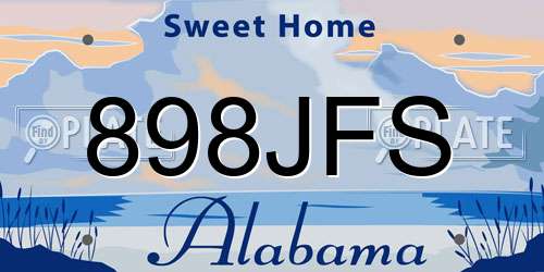 898JFS Alabama License Plate