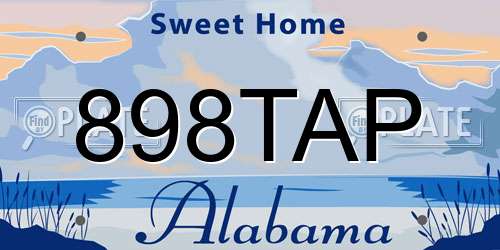 898TAP Alabama License Plate