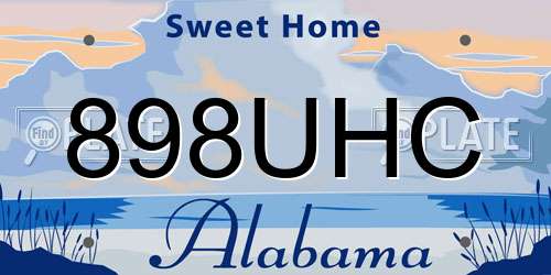 898UHC Alabama License Plate