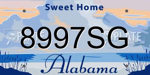 8997SG Alabama License Plate