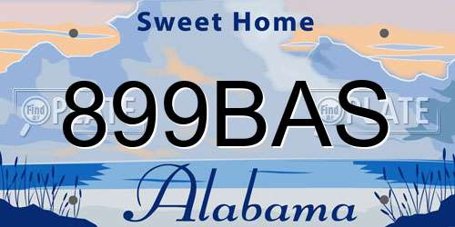 899BAS Alabama License Plate