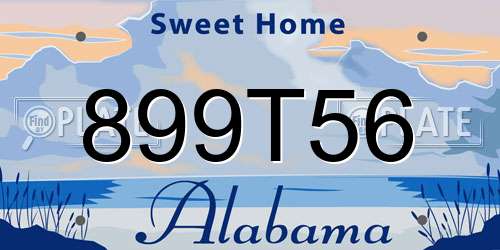 899T56 Alabama License Plate