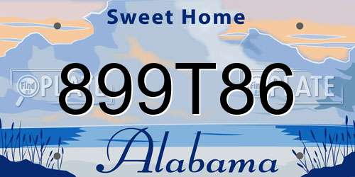 899T86 Alabama License Plate