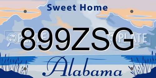 899ZSG Alabama License Plate