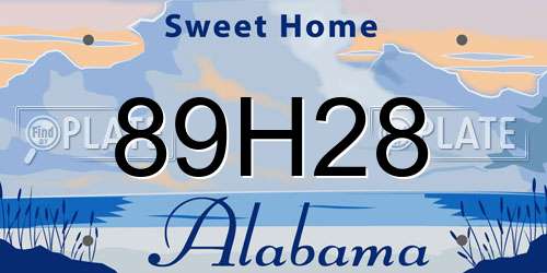 89H28 Alabama License Plate