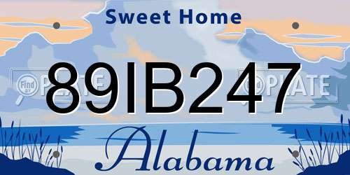 89IB247 Alabama License Plate