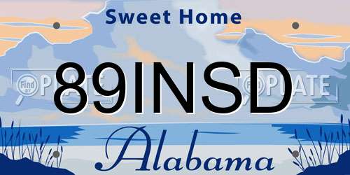89INSD Alabama License Plate