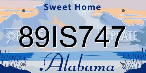 89IS747 Alabama License Plate