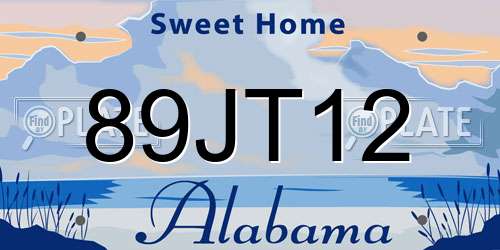 89JT12 Alabama License Plate