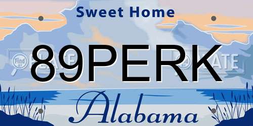 89PERK Alabama License Plate