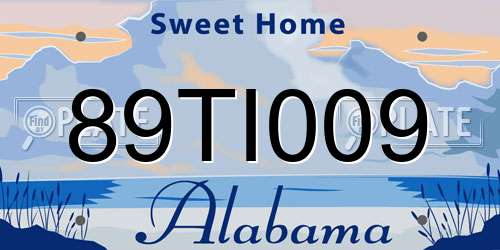 89TI009 Alabama License Plate