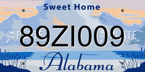 89ZI009 Alabama License Plate