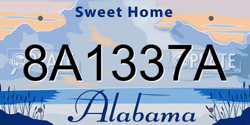 8A1337A Alabama License Plate