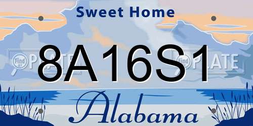 8A16S1 Alabama License Plate