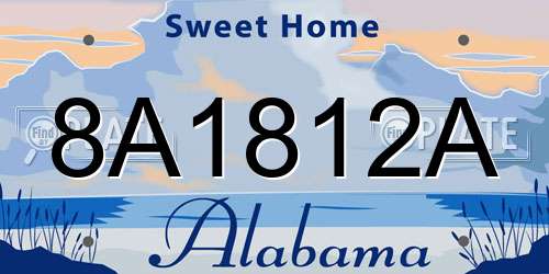 8A1812A Alabama License Plate